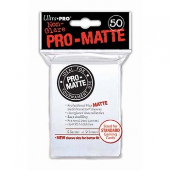 Kort tilbehør - Ultra Pro - Matte Non Glare White (50 pcs Standard Sleeves)